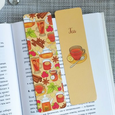 Двухсторонняя закладка для книг MriyTaDiy 5х16 см Tea