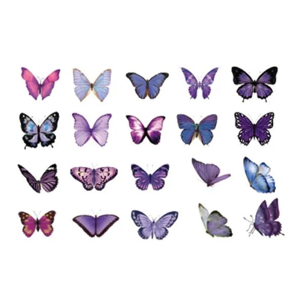 Набор прозрачных стикеров для скрапбукинга Фиолетовые 40 шт (HDHY-6-04)