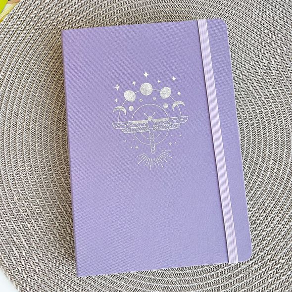 Блокнот в крапку А5 для Bullet Journal Бузковий з сріблястим зрізом 80 аркушів 180 г/м&sup2; (BUKE-018)