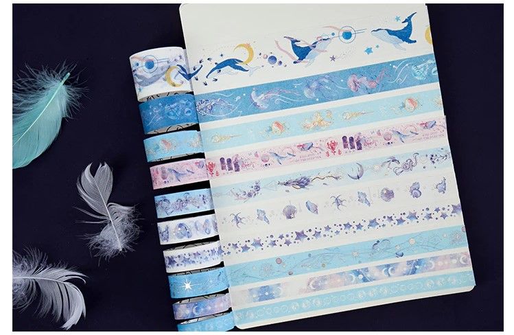 Подарочный набор Miss Time для скрапбукинга Море 10 декоративных скотчей, 10 стикеров и 30 картинок (JDLH-6301) (УЦЕНКА)