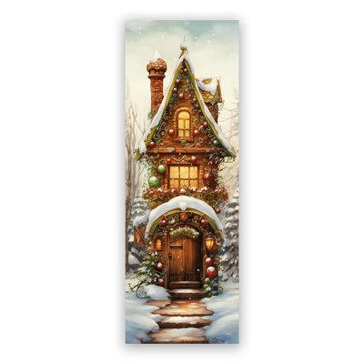 Двухсторонняя закладка LeoWhiteCat Рождественский домик 5х15 см