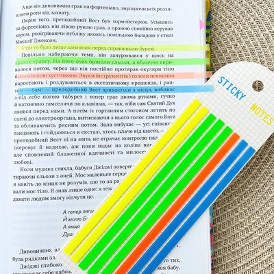 Стікери для книг 8 кольорів 14x0.5 см Салатові (SN-14-L)