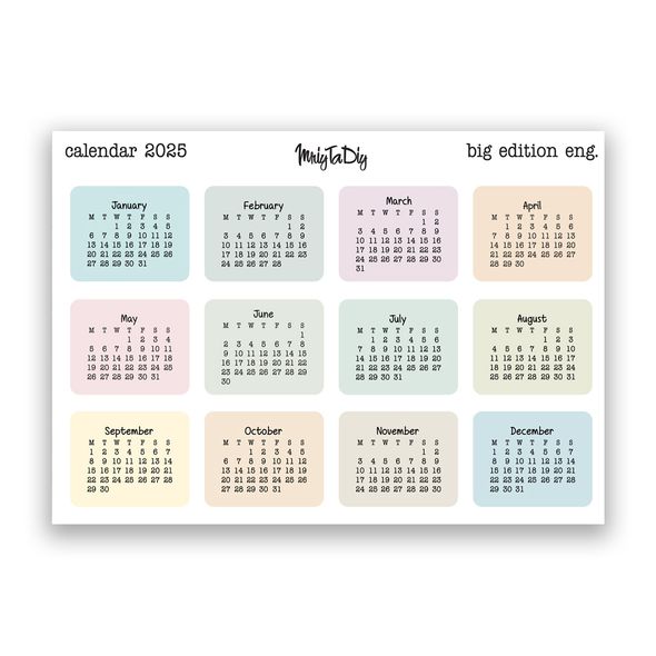 Сет стикерів MriyTaDiy Big Edition Calendar 2025 English 15х21 см