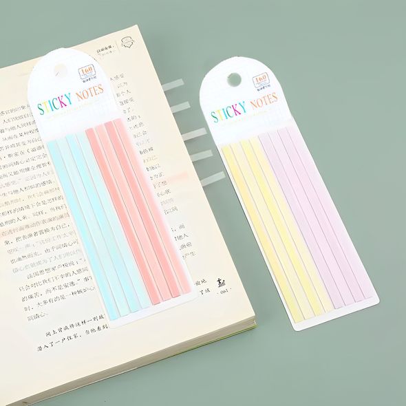 Стікери для книг 8 кольорів 160 шт 14x0.5 см (SN-14-Y)