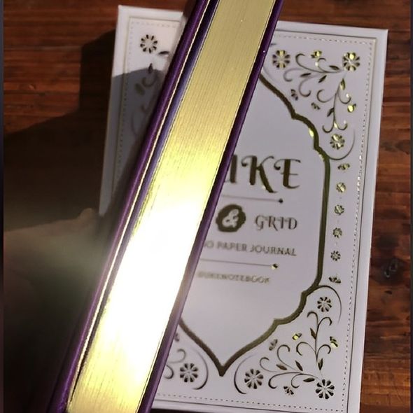 Блокнот в крапку А5 для Bullet Journal Фіолетовий з золотистим зрізом 80 аркушів 160 г/м² (BUKE-0044)