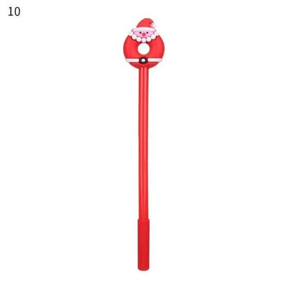Гелева ручка новорічна червона Новорічний гном 18 см Чорна паста
