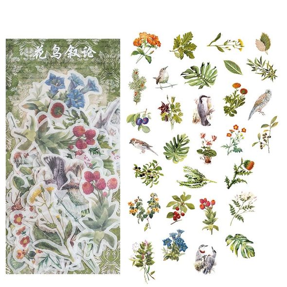 Набор стикеров YUIXIAN Лесные цветы 60 шт (YXTZB059)