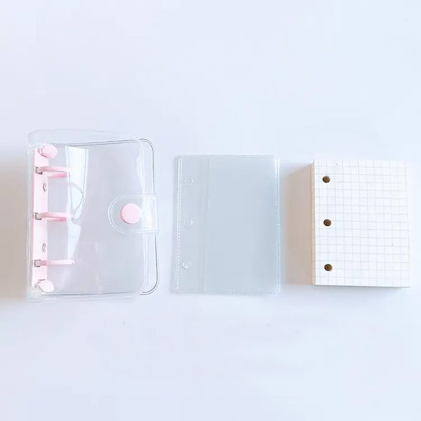 Міні блокнот на кільцях для скрапбукінгу Рожевий 8,5х10,5 см (BZ2205A-P)