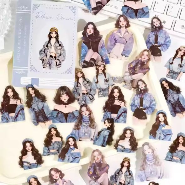 Набор стикеров Candy Poetry Denim girls 30 шт (TS06H165)