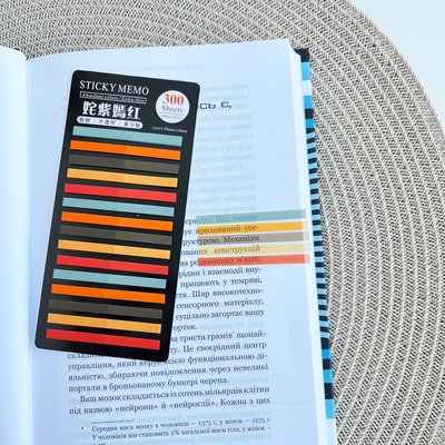 Стикеры-закладки для заметок 5 цветов 300 шт (MEMO-300-15-OR)
