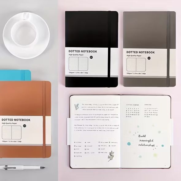 Блокнот в крапку A5 для Bullet Journal Коричневий 160 сторінок 100 г/м&sup2;