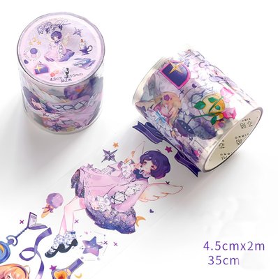 Декоративний скотч Фіолетові дівчата 4.5 см х 3 м (XM2203TYJD-002C)