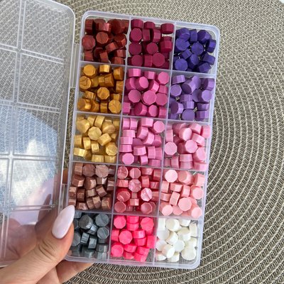 Набір сургуча в таблетках Яскраві кольори 15 кольорів 240 шт (WAX-186-3)