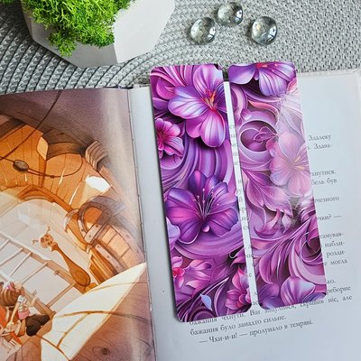 Двухсторонняя закладка для книг MriyTaDiy ART-42 Лиловые цветы 5х16 см