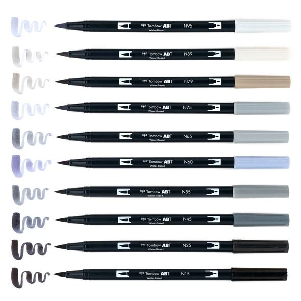 Набір маркерів Tombow Grayscale 10 кольорів (УЦІНКА)