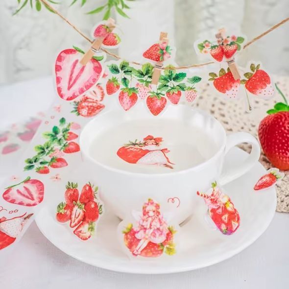 Декоративный скотч Have a good day Клубника 4 см x 2 м