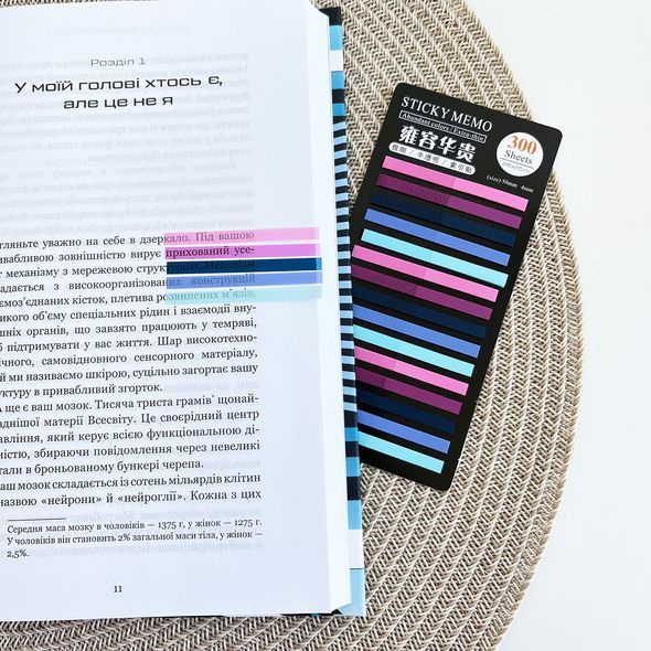 Стикеры-закладки для заметок Сине-розовые 5 цветов 300 шт (MEMO-300-15-D)