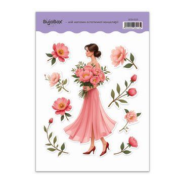 Сет стикерів BuJoBox Peonies smell 10х15 см