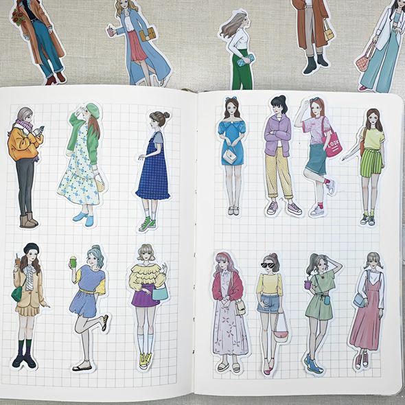 Набор стикеров Девушки Fashion 102 шт (TZB-6061)